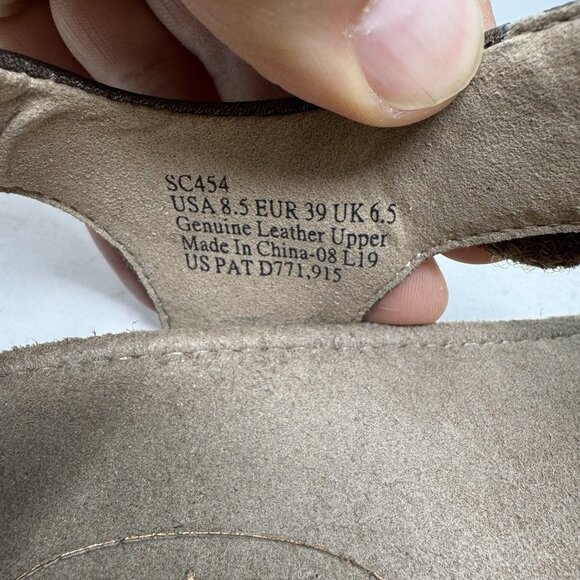 Aetrex Jillian Braided Quarter Strap Sandals Size 8 Bronze Open Toe Hook Loop - Picture 8 of 9